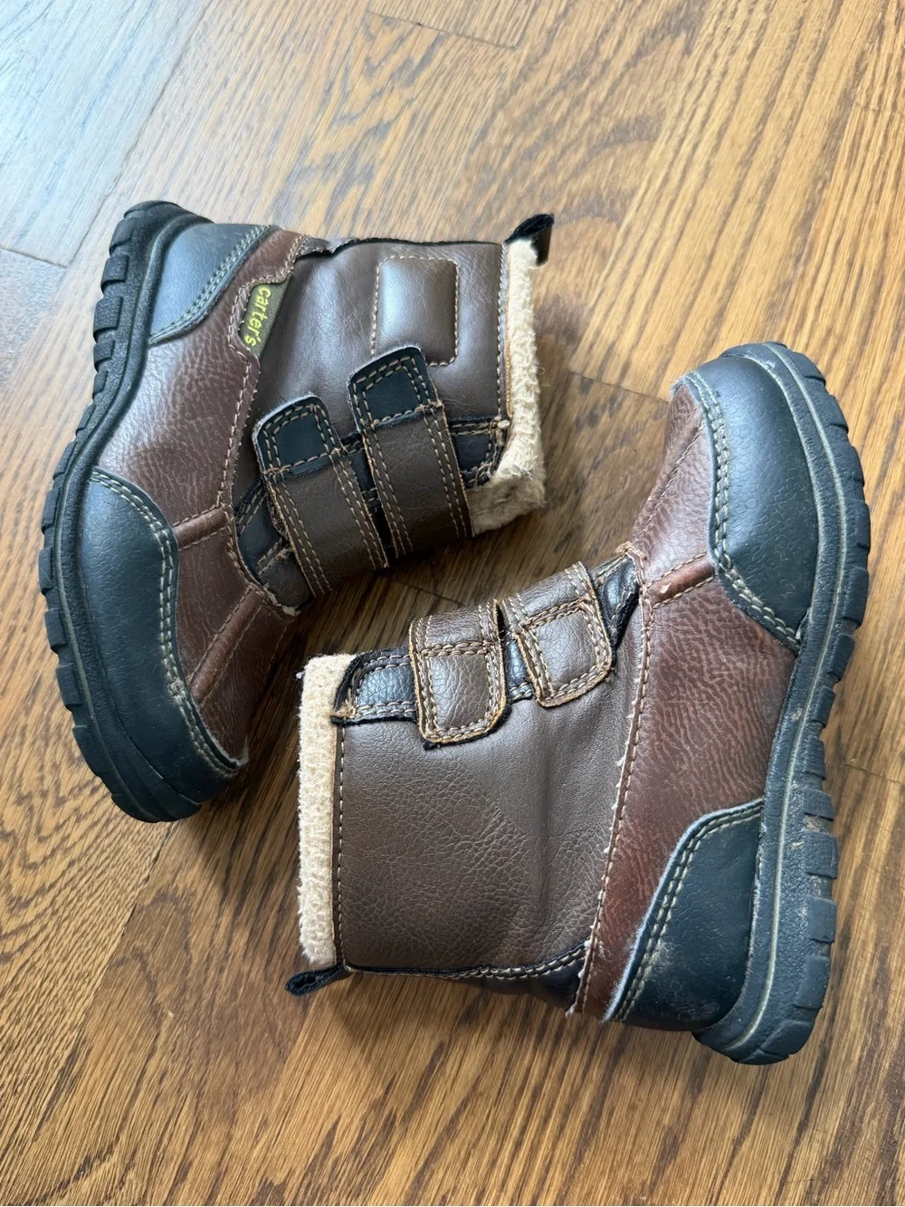 Carter's Jaxon Brown Winter Boots with Faux Fur lining, toddler size 8